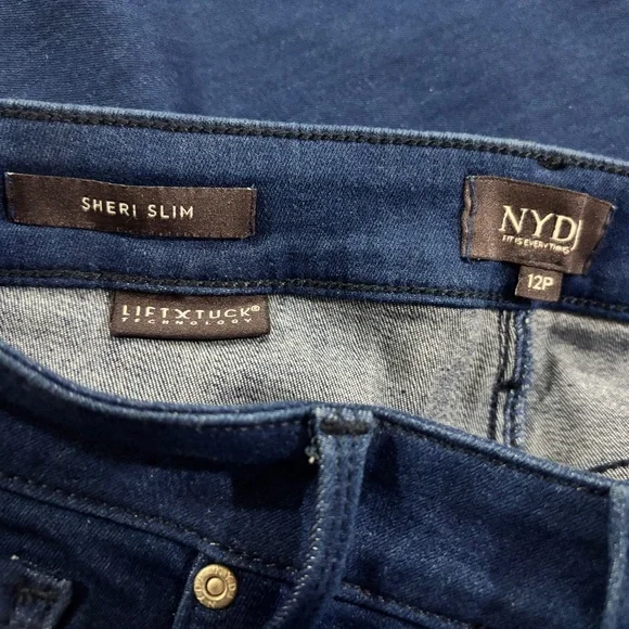 NYDJ Blue Sheri Slim Jeans - 12P - Picture 4 of 5